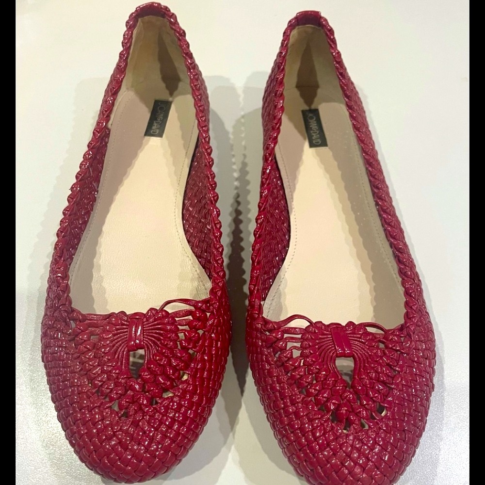 Joan and David Burgundy Leather flats. Size 10M